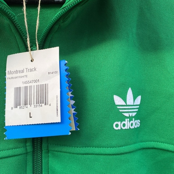 Adidas Men Vintage Emerald Green Track Jacket Size L - Picture 4 of 9